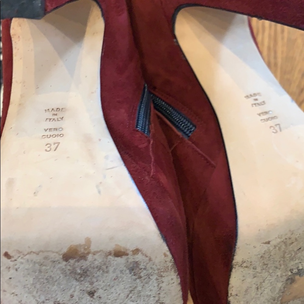 Abel Munoz Burgundy/Wine Suede Ankle Boots. - Picture 6 of 8